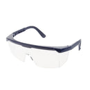 Adjustable Safety Protective PPE Glasses Goggles, Clear Lens, Blue Frame