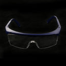 Adjustable Safety Protective PPE Glasses Goggles, Clear Lens, Blue Frame