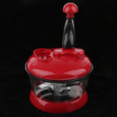 Efficient Manual Food Processor Choppers Mincer by Crank Handle, Red