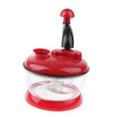 Efficient Manual Food Processor Choppers Mincer by Crank Handle, Red
