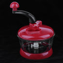 Efficient Manual Food Processor Choppers Mincer by Crank Handle, Red