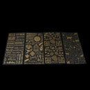 4 Pieces DIY Decorative Stickers Adhesive Sticker for Planner Diary Gold PVC