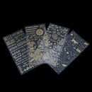 4 Pieces DIY Decorative Stickers Adhesive Sticker for Planner Diary Gold PVC