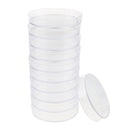 10 Pcs Food-grade Polystyrene Plastic Vented Petri Dish with Lid 70mm