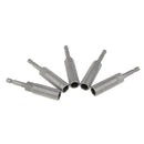 Socket Nut Driver Set Drill Bit Adapter 1/4'' Hex Shank 5pcs 10mm Brand New