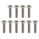 10 Pcs,M3 x 6mm, 1/4 Inch, Flat Head Grade 1 GR1 Titanium Machine Screws, Phillips Drive,Pitch 0.7