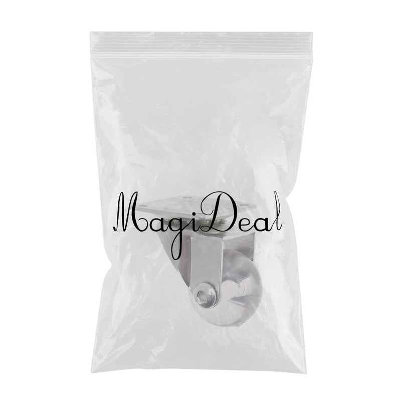 1.5" Clear Universal Swivel Plate Caster Wheel for Furniture Crib Trolley Electrical Appliances, PU - Smooth & Quiet
