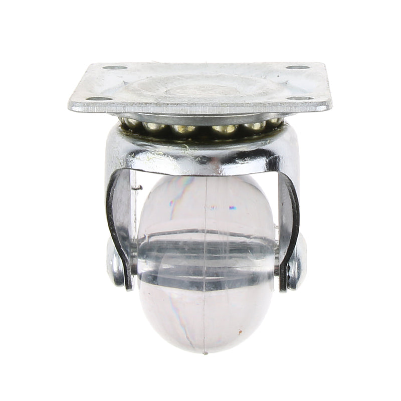 1.5" Clear Universal Swivel Plate Caster Wheel for Furniture Crib Trolley Electrical Appliances, PU - Smooth & Quiet