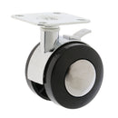 2" Universal Swivel Plate Caster Wheel with Brake for Chair Crib Trolley, Smooth, Quiet