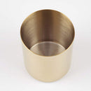 Modern Gold Round Pencil Holder Pen Pot Desktop Organizer Accents Vase simple metal plated