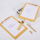 5.9x8.27'' Gold Metal Clipboard w/ Flat Metal Clip Business Office Warehouse