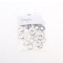 M6 Stainless Steel Flat Washers Insulation Gaskets Metal Pads Set of 50 Pieces