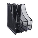 3 Tier Mesh Metal File Organizer Holder Office Desk Bookend Magazine Rack, Will not scratch with the desktop, mesh hollow design