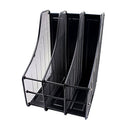 3 Tier Mesh Metal File Organizer Holder Office Desk Bookend Magazine Rack, Will not scratch with the desktop, mesh hollow design