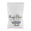 Mediterranean Style Handmade Wooden Sailboat Model Decor Boat Gifts 14cm