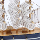 Mediterranean Style Handmade Wooden Sailboat Model Decor Boat Gifts 14cm