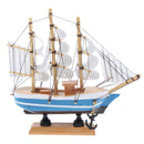 Mediterranean Style Handmade Wooden Sailboat Model Decor Boat Gifts 15cm