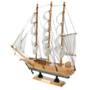 Mediterranean Style Handmade Wooden Sailboat Model Decor Boat Gifts 30cm