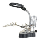 LED Light Hands Free Magnifier Magnifying Glass Stand Soldering Station, 3.5X 65mm (diameter) and 12X 17mm small magnifying lens
