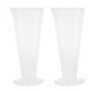 2 Pieces Laboratory Hospital Plastic 100ml Graduated Conical Measuring Cup