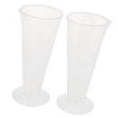 2 Pieces Laboratory Hospital Plastic 100ml Graduated Conical Measuring Cup