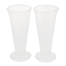 2 Pieces Laboratory Hospital Plastic 100ml Graduated Conical Measuring Cup