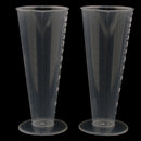 2 Pieces Laboratory Hospital Plastic 100ml Graduated Conical Measuring Cup