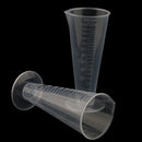 2 Pieces Laboratory Hospital Plastic 100ml Graduated Conical Measuring Cup