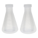 Laboratory School Graduated Plastic Conical Flask Erlenmeyer 250mL Food Grade, Shatter Resistant, 2 Pack