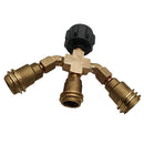 Heavy Duty Brass Propane Tank 3 Way Splitter Adapter Stove Gas Fitting Connector