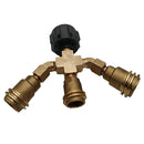 Heavy Duty Brass Propane Tank 3 Way Splitter Adapter Stove Gas Fitting Connector