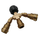 Heavy Duty Brass Propane Tank 3 Way Splitter Adapter Stove Gas Fitting Connector