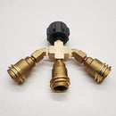 Heavy Duty Brass Propane Tank 3 Way Splitter Adapter Stove Gas Fitting Connector