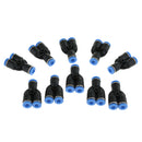 10 Pcs Push To Connect Fitting, Pneumatic Y Connector Tee Air Hose Tube 4mm