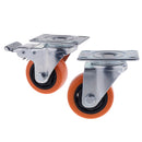3inch Low Profile Casters Wheels Soft Rubber Swivel Caster with 360 Degree Top Plate for Set of 1