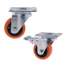 3inch Low Profile Casters Wheels Soft Rubber Swivel Caster with 360 Degree Top Plate for Set of 1