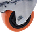 3inch Low Profile Casters Wheels Soft Rubber Swivel Caster with 360 Degree Top Plate for Set of 1 with Brakes