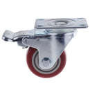 3inch Low Profile Casters Wheels Soft Rubber Swivel Caster with 360 Degree Top Plate for Set of 1 with Brakes