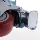 3inch Low Profile Casters Wheels Soft Rubber Swivel Caster with 360 Degree Top Plate for Set of 1 with Brakes