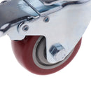 3inch Low Profile Casters Wheels Soft Rubber Swivel Caster with 360 Degree Top Plate for Set of 1 with Brakes
