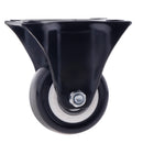 Rubber Caster Wheel with Rigid Non-Swivel Top Plate - 2-Inch - Non-Marking for Use in Hospitals, Food Service, & Other Institutional Applications