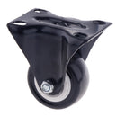 Rubber Caster Wheel with Rigid Non-Swivel Top Plate - 2-Inch - Non-Marking for Use in Hospitals, Food Service, & Other Institutional Applications
