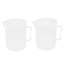 2 Piece 1000ml Plastic Graduated Beaker Liquid Measuring Cup Jug with Handle, Heat Resistant