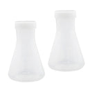 2 Pcs Laboratory School Graduated Plastic Conical Flask Erlenmeyer with Cap 100mL Food Grade, Shatter Resistant