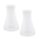 2 Pcs Laboratory School Graduated Plastic Conical Flask Erlenmeyer with Cap 100mL Food Grade, Shatter Resistant