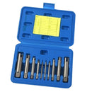 10 Pieces HSS Steel Broken Head Tap Remover Stripped Screw Tap Extractor Set with Case, M4 to M22, Anti-Rust