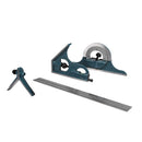 12 inch Combination Square Set, 4 Pcs Square Protractor Bevel Angle Ruler, Blue