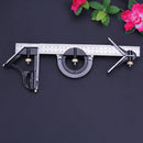 12 inch Combination Square Set, 4 Pcs Square Protractor Bevel Angle Ruler, Black