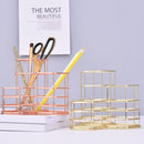 Wire Metal Desktop Pen Pencil ,Rose Gold Pen Storage Basket Organizer
