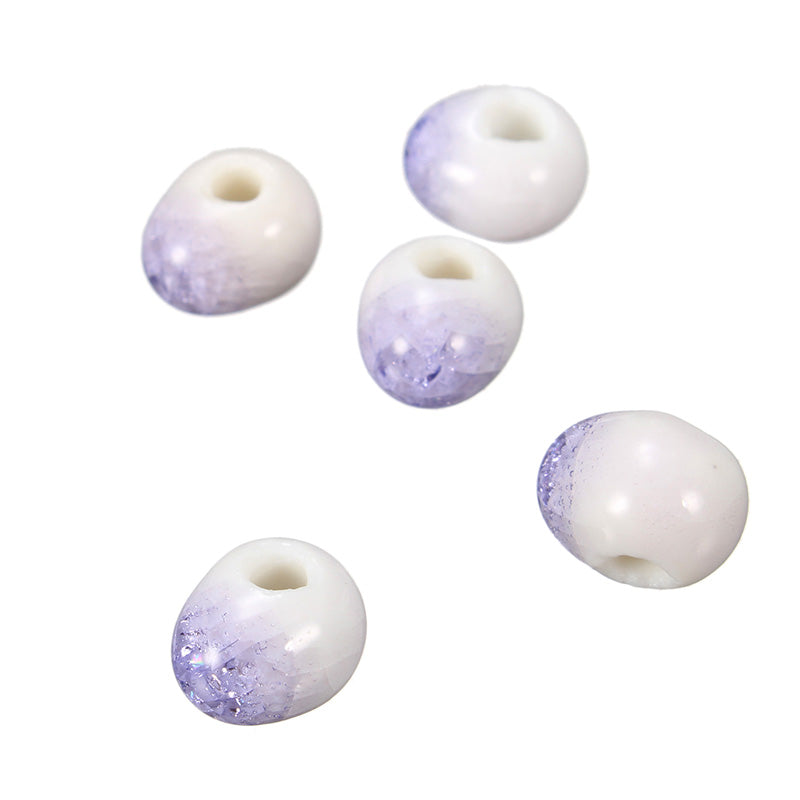 5Pcs 8mm Round Frozen Ceramic Loose Beads Handmade DIY Jewelry Making